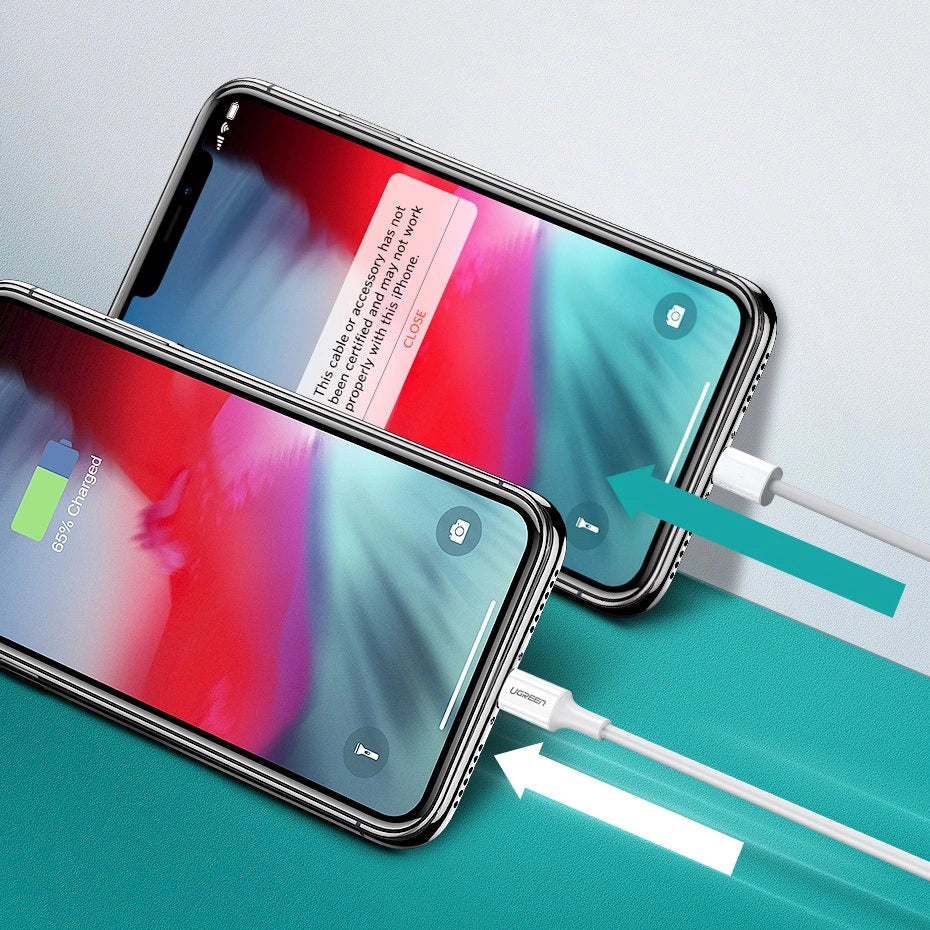 Ugreen US171 Lightning – USB-C MFi PD-Kabel 20 W 480 Mbit/s 1 m – Weiß