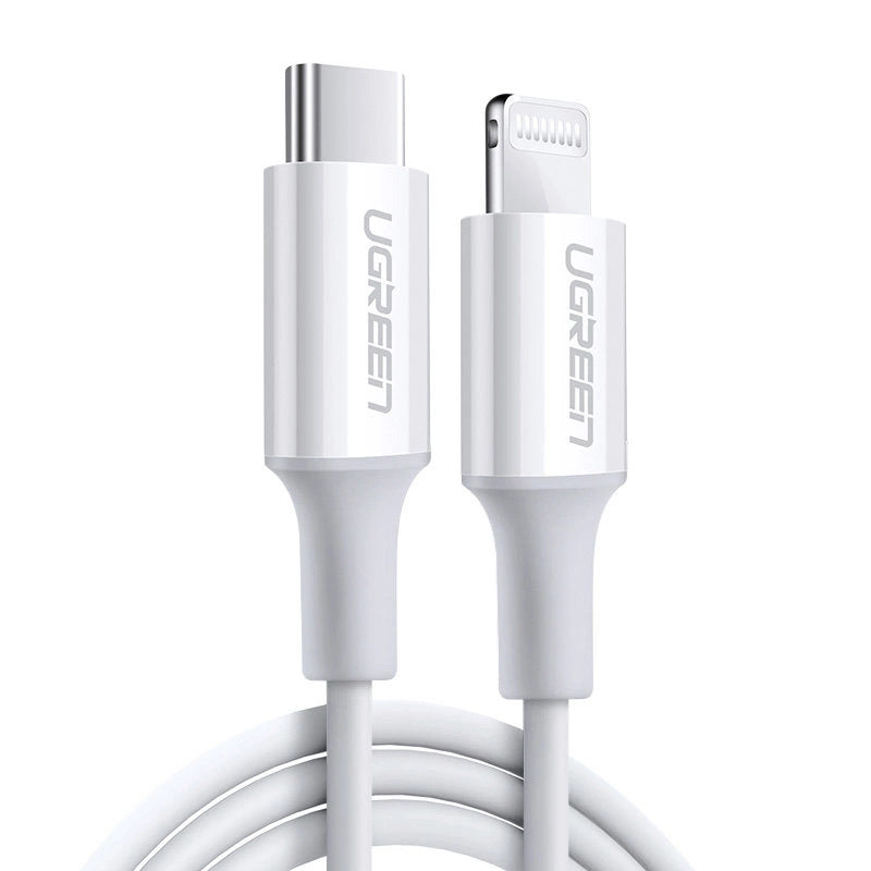 Ugreen US171 Lightning – USB-C PD-Kabel 20 W 3 A 480 Mbit/s 1,5 m – Weiß