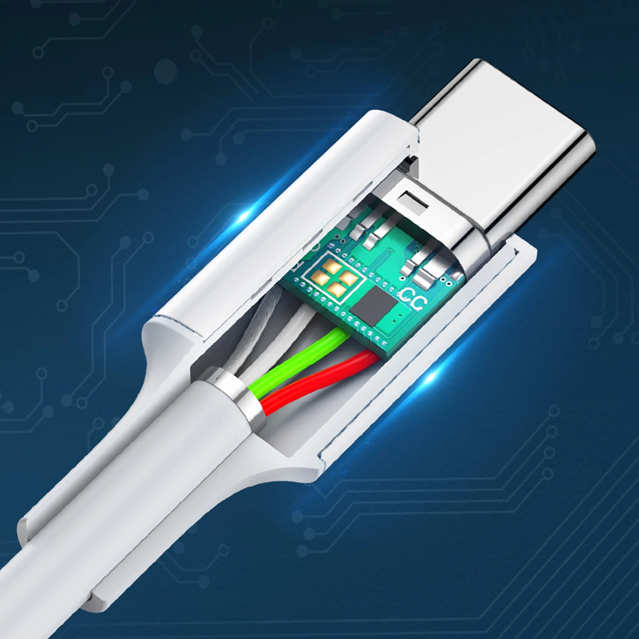 Ugreen US264 60518 USB-C / USB-C PD QC AFC Kabel 1 m – weiß