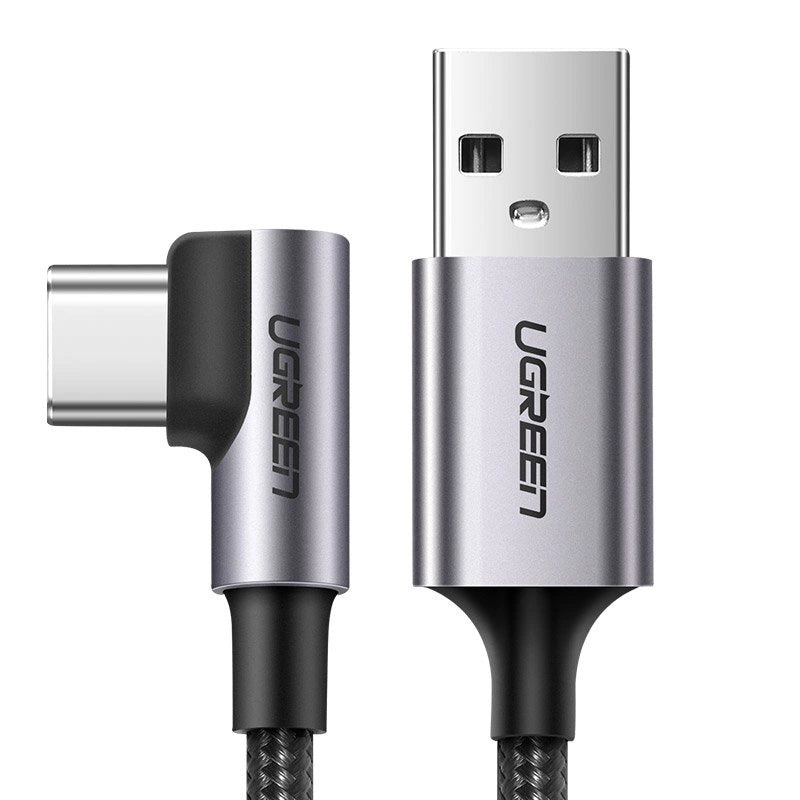 Ugreen US284 50941 USB-A (gerade) / USB-C (gewinkelt) Kabel 3A 1m – grau