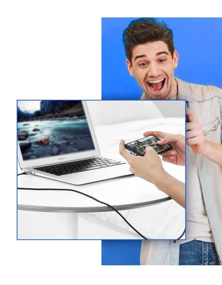 Ugreen US284 50941 USB-A (gerade) / USB-C (gewinkelt) Kabel 3A 1m – grau