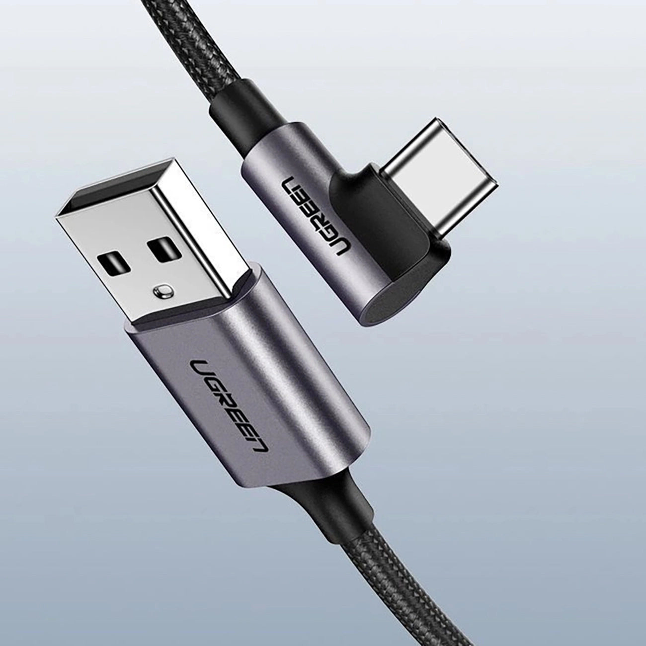Ugreen US284 70255 USB-A (gerade) / USB-C (gewinkelt) Kabel 3A 3m – grau