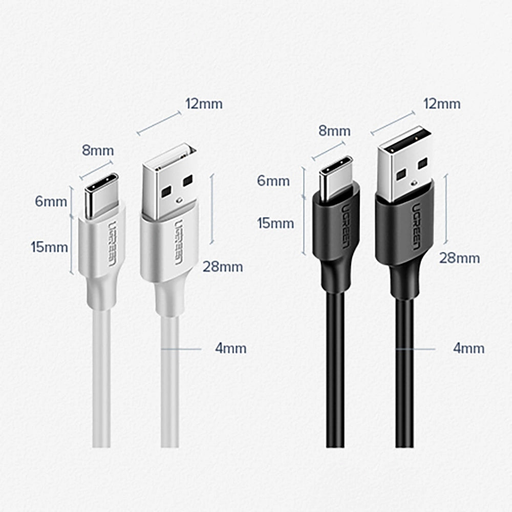 Ugreen US287 60114 USB-A/USB-C 3A Kabel 0,25 m – schwarz
