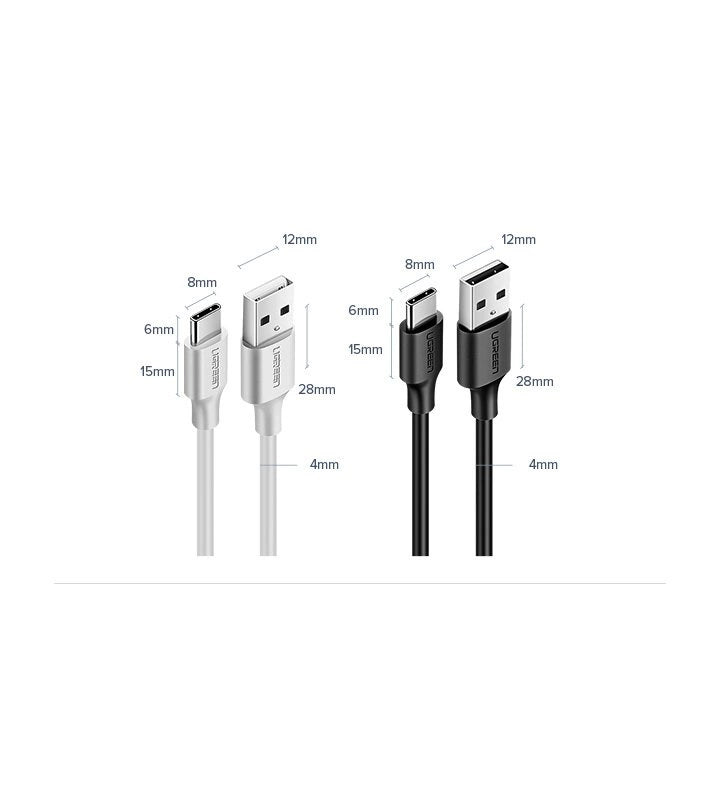 Ugreen US287 60116 USB-A / USB-C 2A Kabel 1m - Schwarz