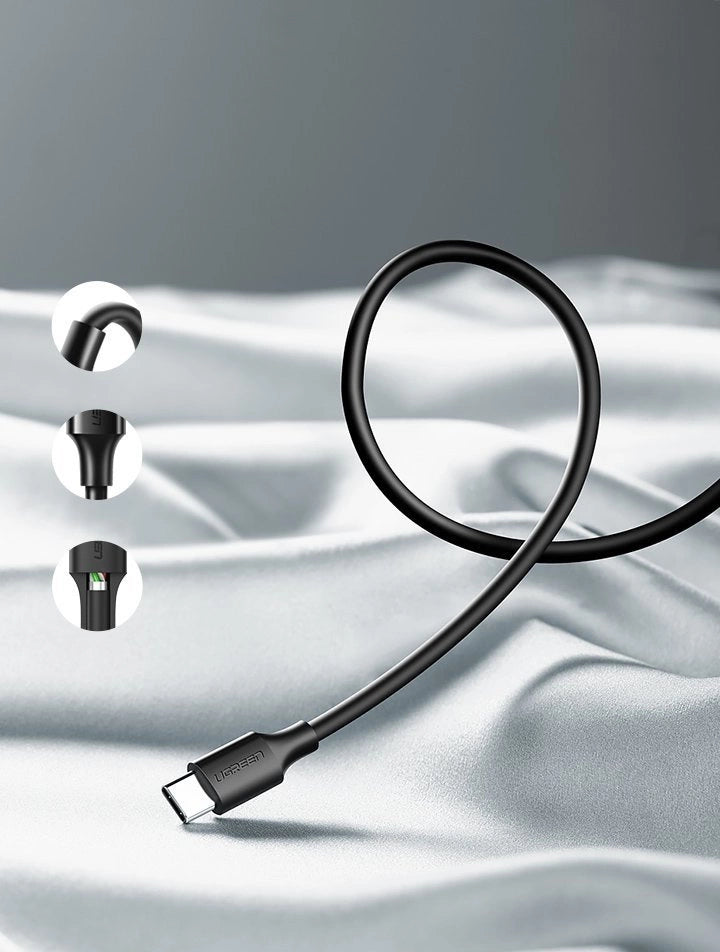 Ugreen US287 60826 USB-A / USB-C 3A Kabel 3m - Schwarz