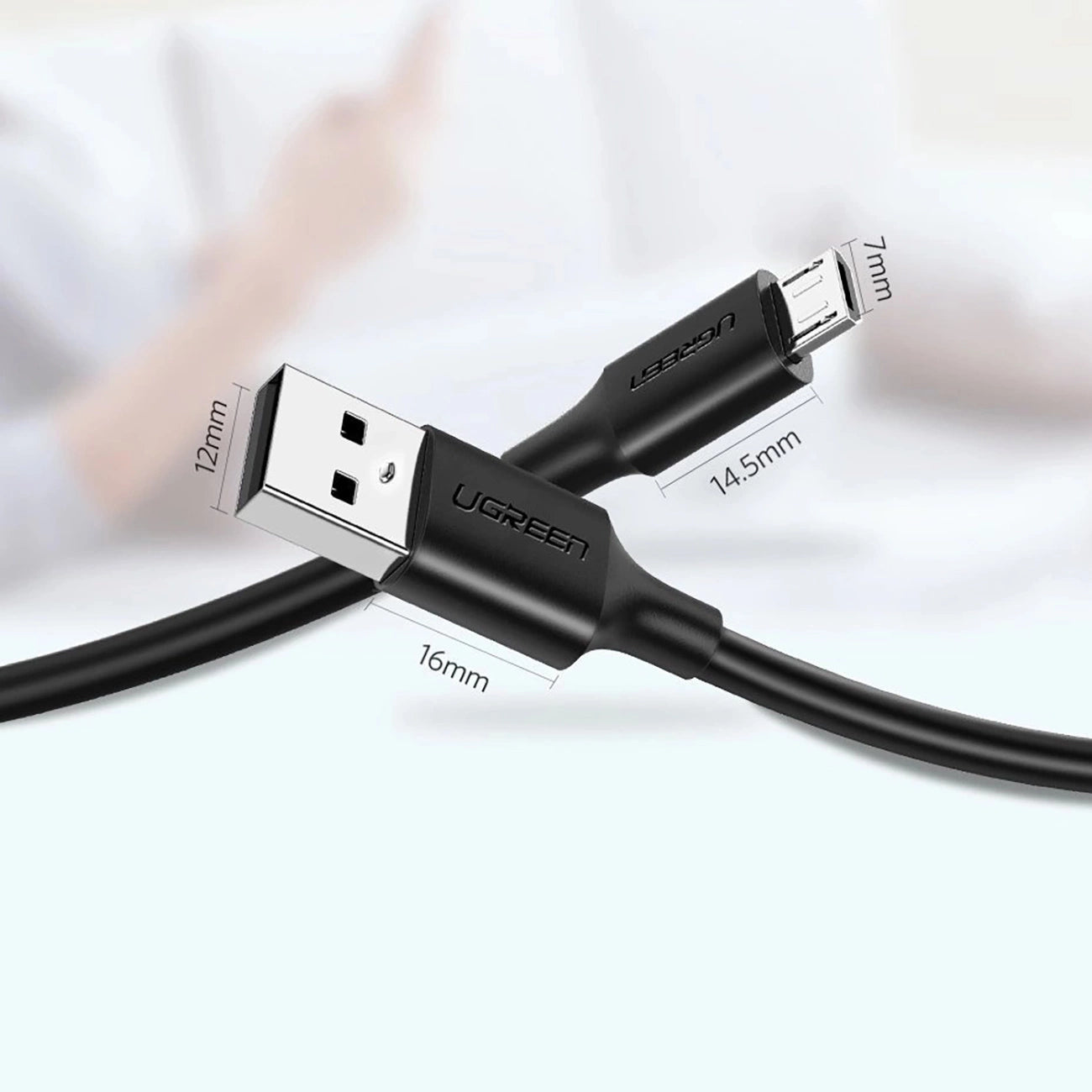 Ugreen US289 60134 Micro-USB/USB-A-Kabel 0,25 m – schwarz