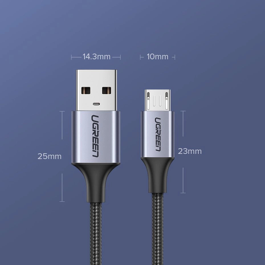 Ugreen US290 60146 USB-A/Micro-USB 2,4A-Kabel 1 m – grau