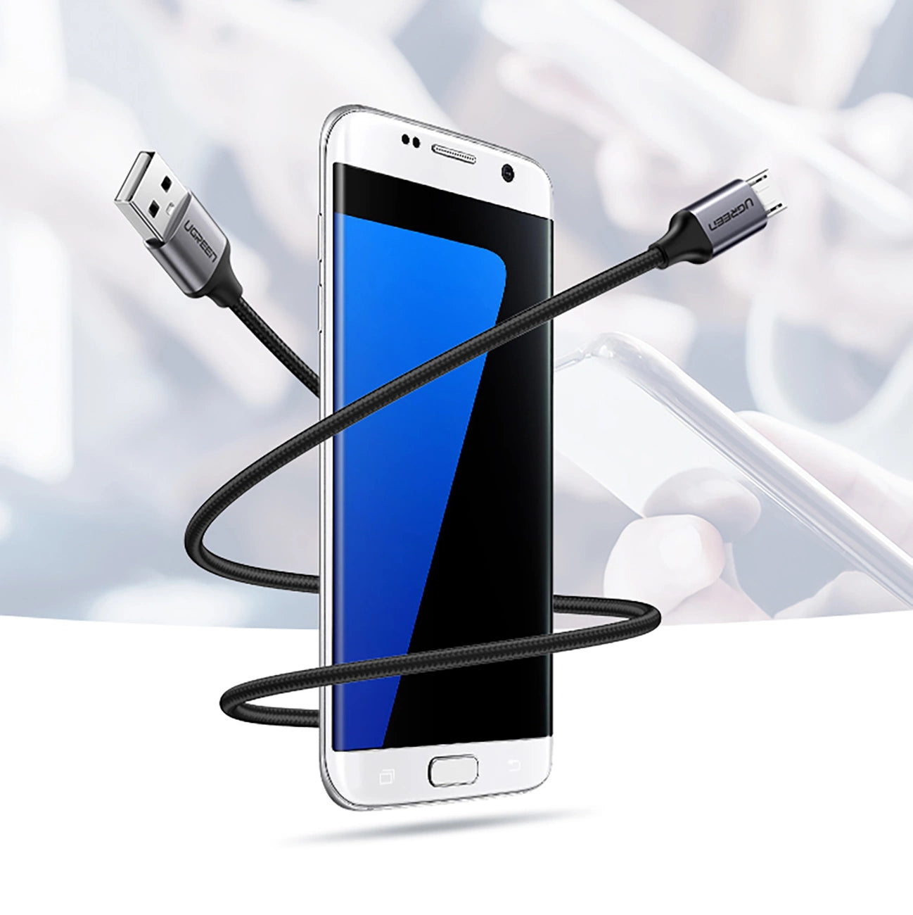 Ugreen US290 60148 USB-A / Micro-USB 2,4A-Kabel 2 m – grau