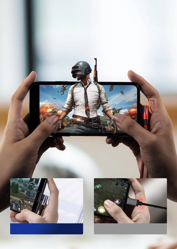 Ugreen US299 60521 abgewinkeltes Lightning /USB-A-MFi-Kabel 2,4 A 1 m – schwarz