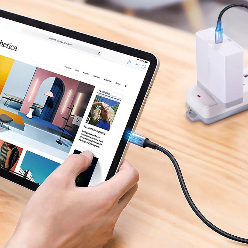 Ugreen US316 70428 USB-C - USB-C PD QC FCP Kabel 100W 5A 480Mb/s 1,5m - Grau