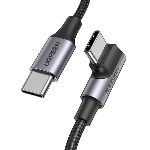 Ugreen US334 70643 USB-C (gewinkelt) / USB-C (gerade) Kabel 100 W PD 1 m – schwarz
