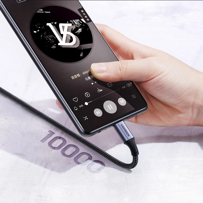 Ugreen US334 70643 USB-C (gewinkelt) / USB-C (gerade) Kabel 100 W PD 1 m – schwarz