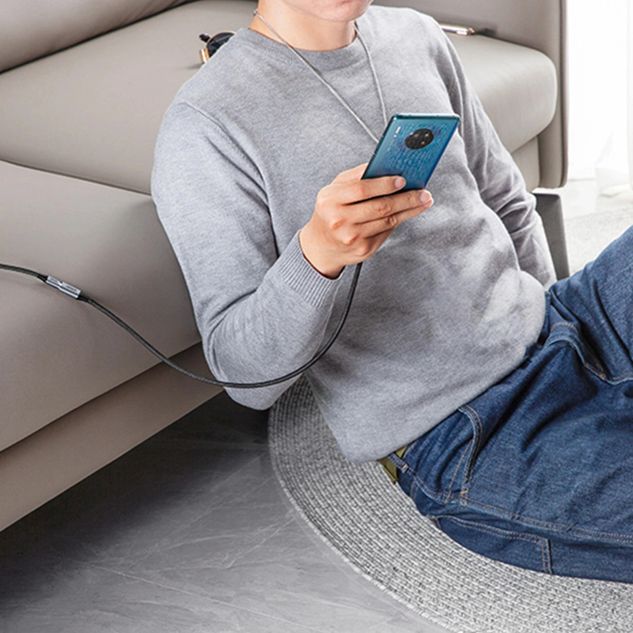 Ugreen US372 80810 USB-C – USB-C PD QC-Kabel 100 W 5 A 10 Gbit/s 0,5 m – Grau