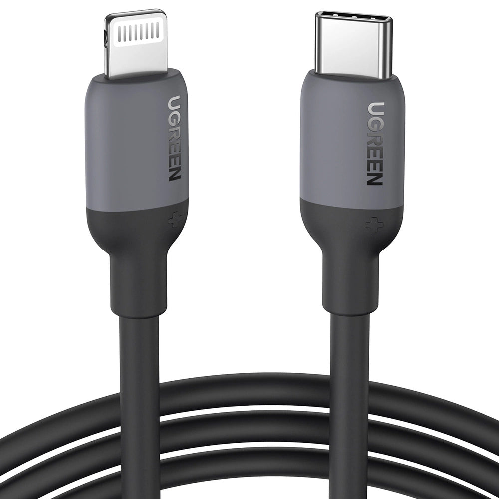 Ugreen US387 Lightning – USB-C MFI PD-Kabel 20 W 480 Mbit/s 1 m – Schwarz
