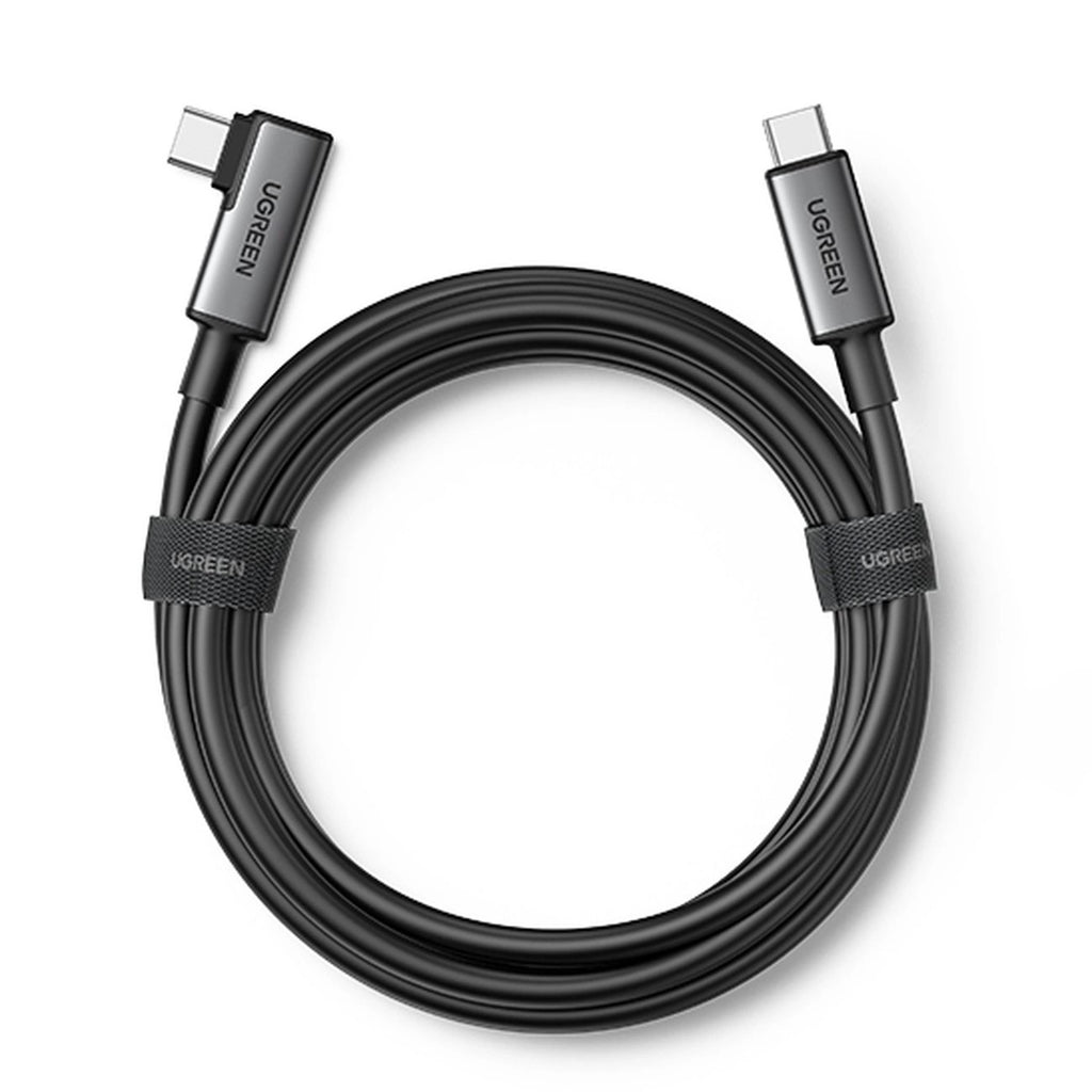 Ugreen US551 abgewinkeltes USB-C - USB-C PD-Kabel 60W 3A 5Gb/s 5m - Schwarz
