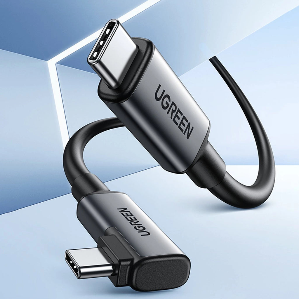 Ugreen US551 abgewinkeltes USB-C - USB-C PD-Kabel 60W 3A 5Gb/s 5m - Schwarz