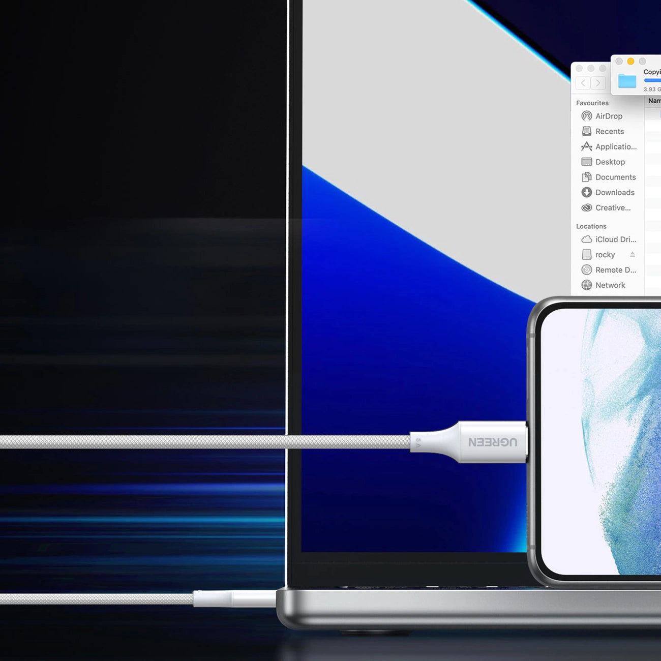 Ugreen US557 USB-C / USB-C PD-Kabel 100 W 2 m – weiß