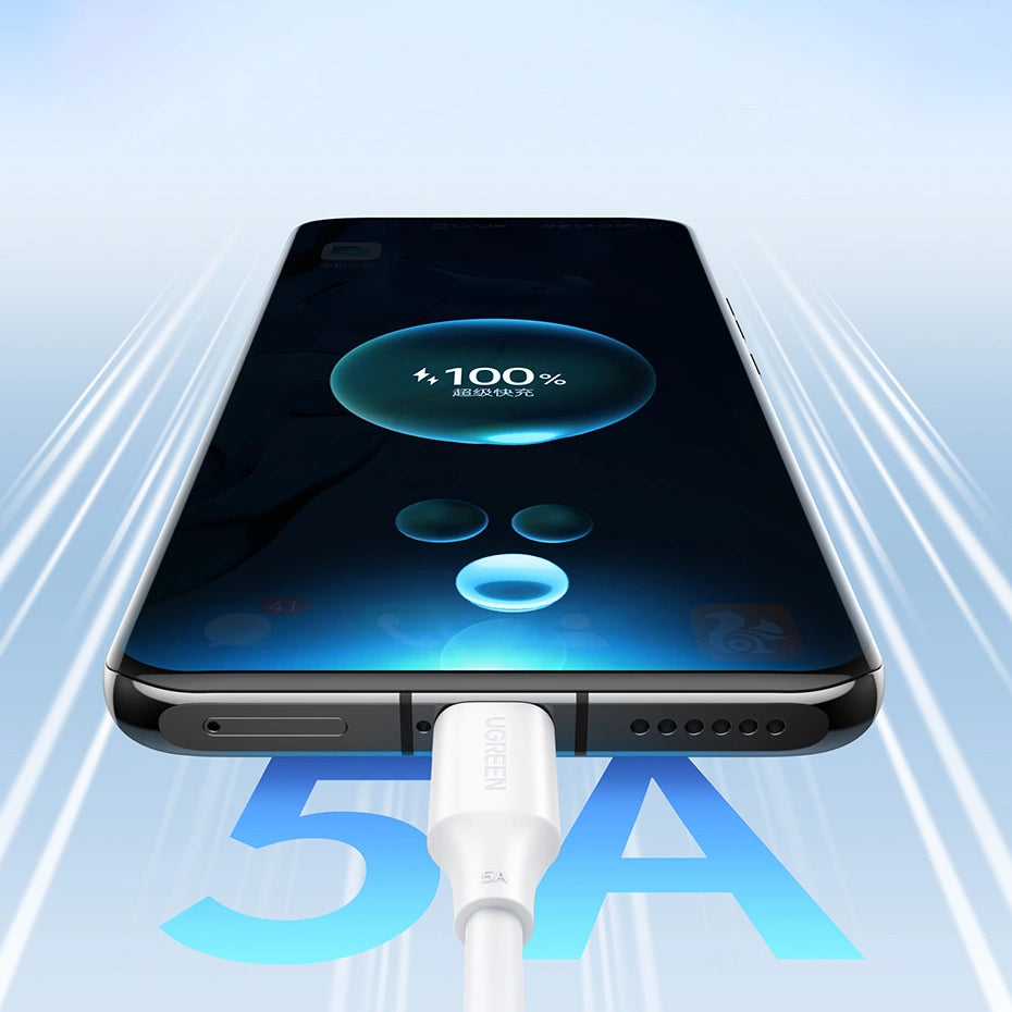 Ugreen US562 USB-C / USB-C PD-Kabel 100 W 2 m – weiß