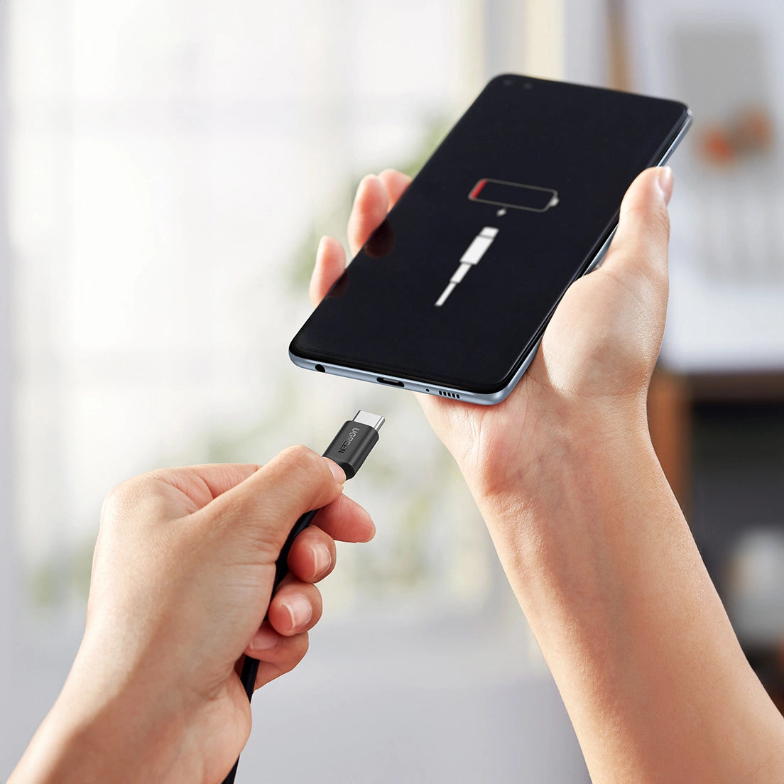 Ugreen US562 USB-C – USB-C PD QC-Kabel 100 W 5 A 480 Mbit/s 1,5 m – Schwarz