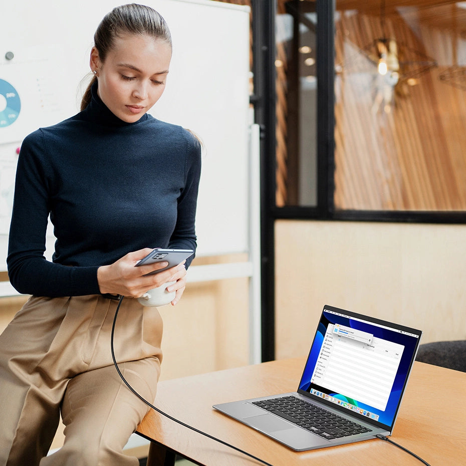 Ugreen US562 USB-C – USB-C PD QC-Kabel 100 W 5 A 480 Mbit/s 1,5 m – Schwarz