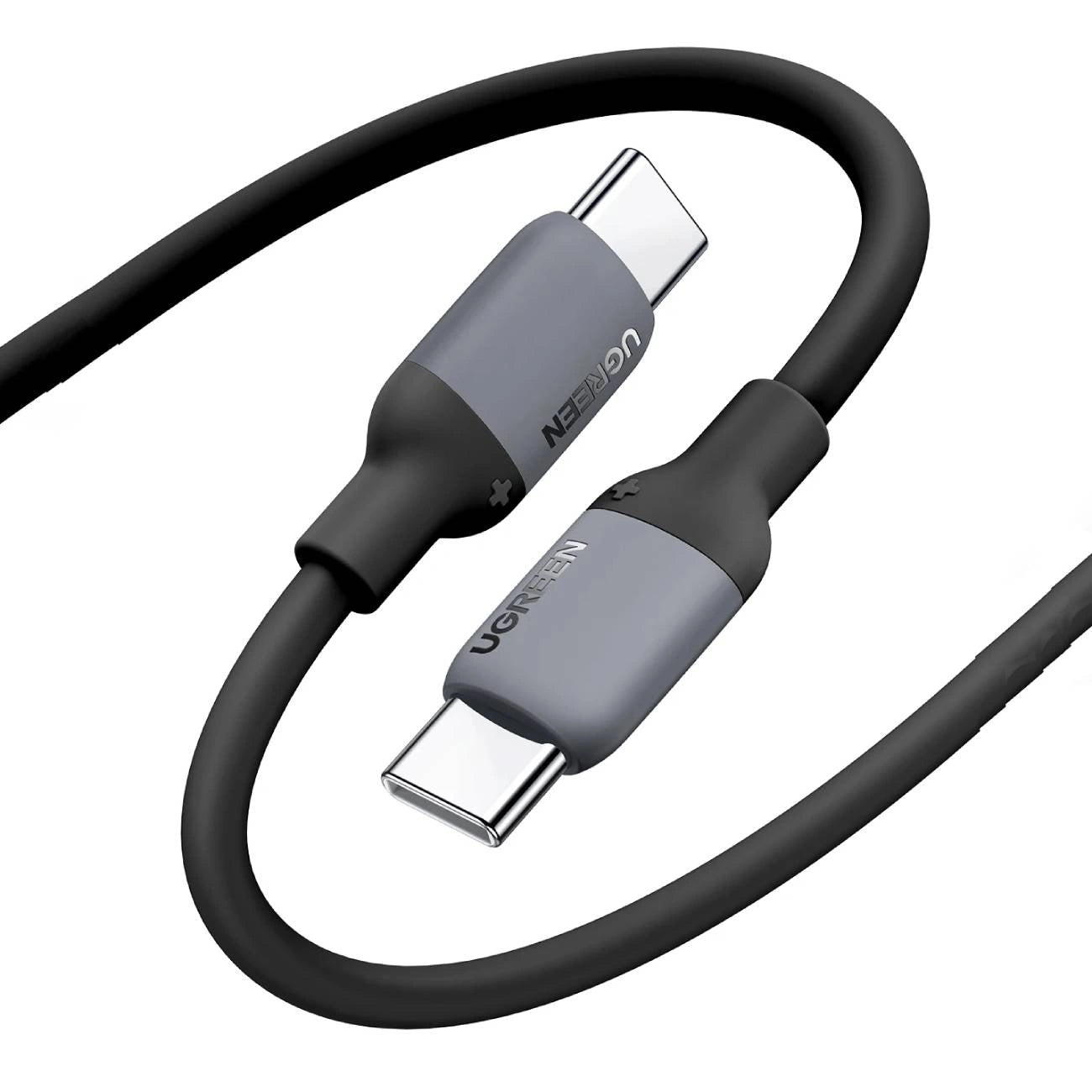 Ugreen US563 USB-C / USB-C PD 60W Silikonkabel 2m - Grau