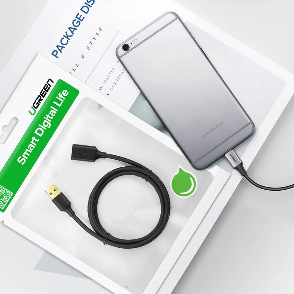 Ugreen USB-A (männlich) - USB-A (weiblich) Adapter Verlängerungskabel USB 3.0 5Gb/s 0,5m schwarz (US129)