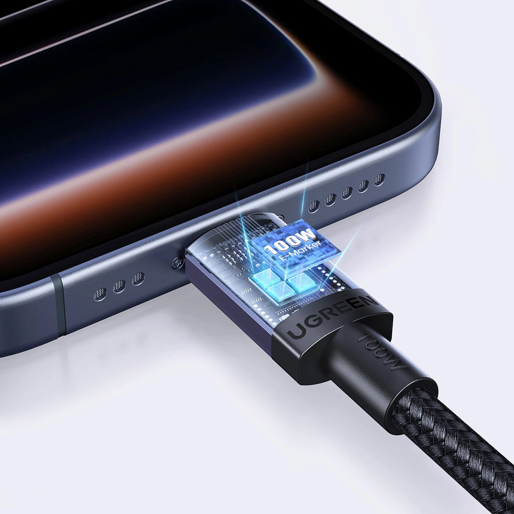 Ugreen USB-C auf USB-C PD-Kabel 100 W 5 A 2 m – Schwarz