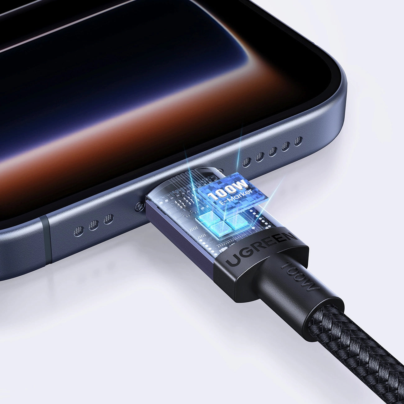 Ugreen USB-C auf USB-C PD-Kabel 100 W 5 A 2 m – Schwarz