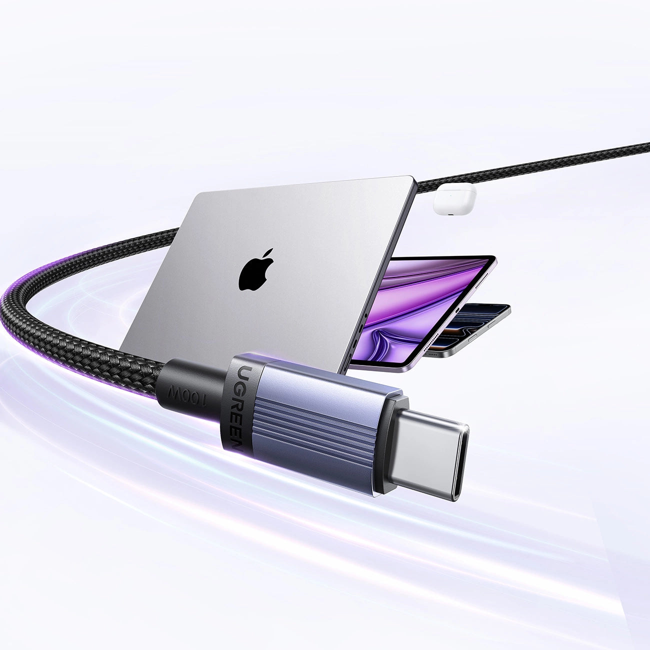 Ugreen USB-C auf USB-C PD-Kabel 100 W 5 A 2 m – Schwarz