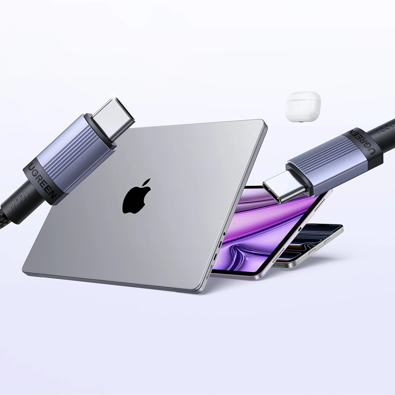 Ugreen USB-C auf USB-C PD-Kabel 100 W 5 A 3 m – Schwarz