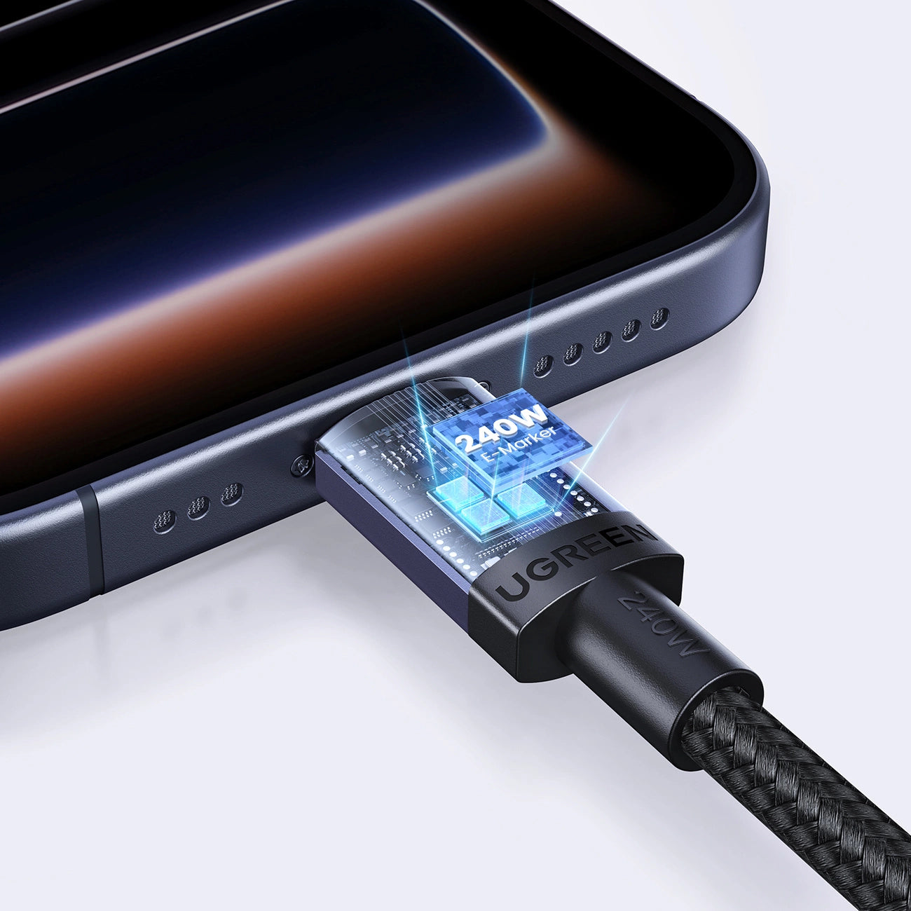 Ugreen USB-C auf USB-C PD-Kabel 240 W 0,5 m – Schwarz