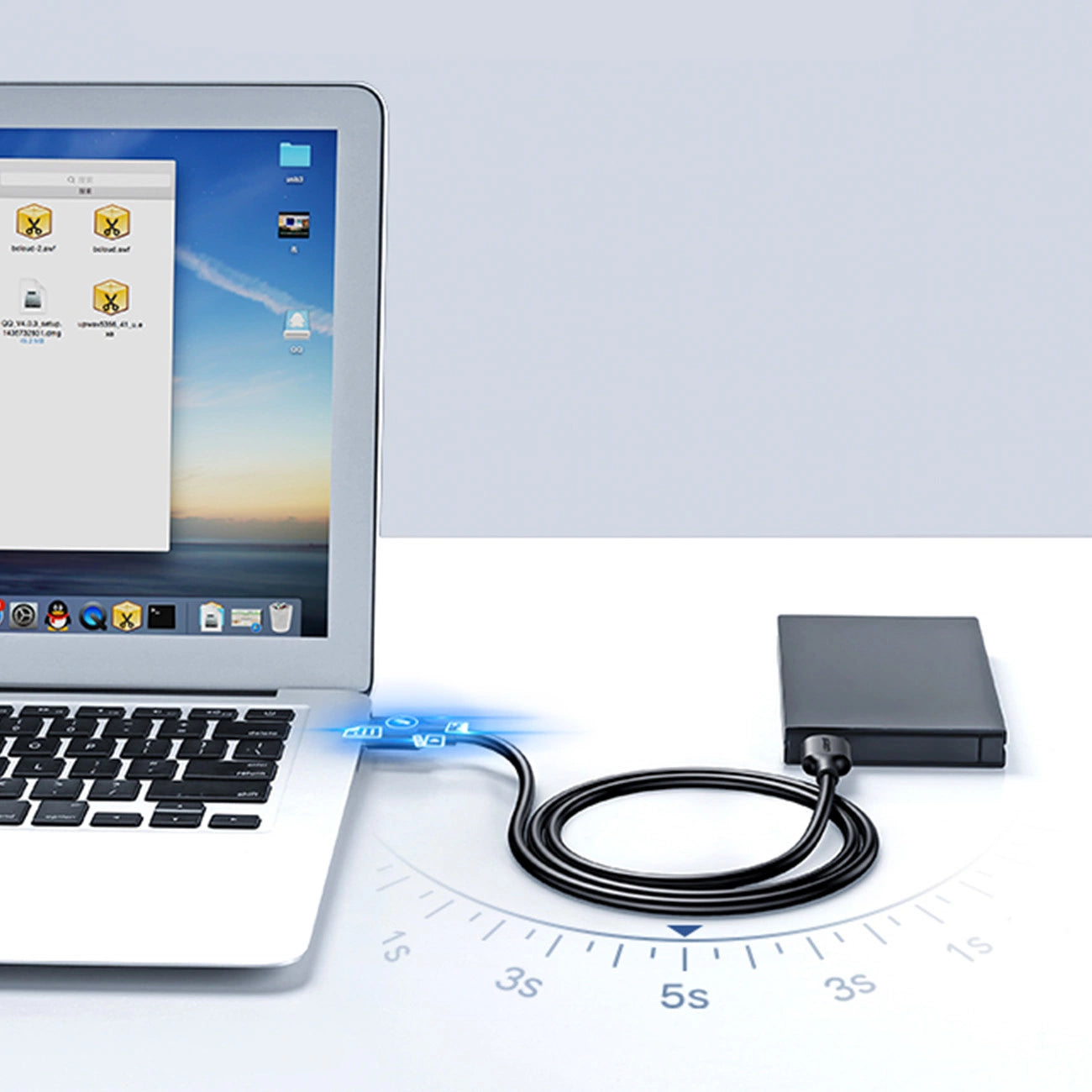 Ugreen USB-Kabel - USB 2.0 480Mb/s 3m schwarz (US102)