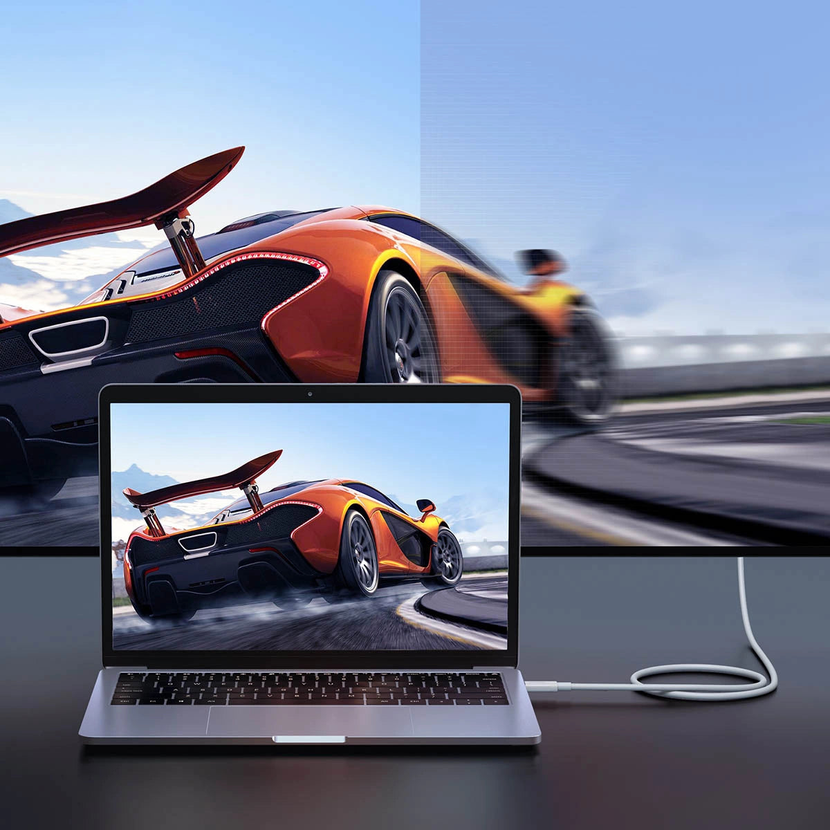 Ugreen USB4 Kabel 40Gbps 8K 60Hz USB Typ C - USB Typ C Stromversorgung PD 100W 0,8m Weiß (US506)