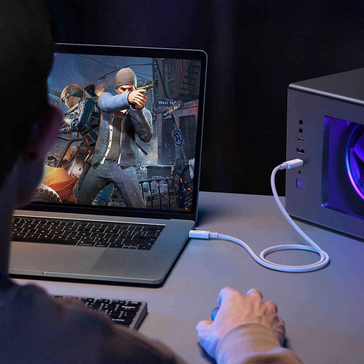 Ugreen USB4 Kabel 40Gbps 8K 60Hz USB Typ C - USB Typ C Stromversorgung PD 100W 0,8m Weiß (US506)