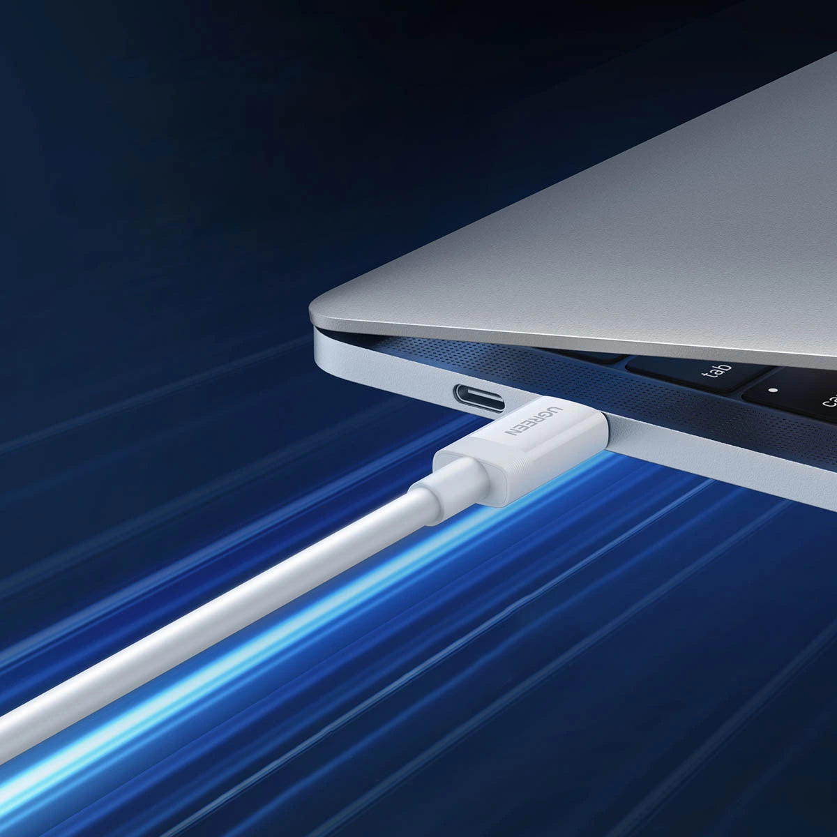 Ugreen USB4 Kabel 40Gbps 8K 60Hz USB Typ C - USB Typ C Stromversorgung PD 100W 0,8m Weiß (US506)