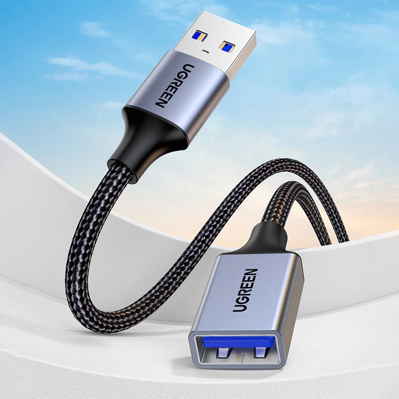Ugreen Verlängerungskabeladapter USB (männlich) - USB (weiblich) 3.0 5Gb/s 1m grau (US115)