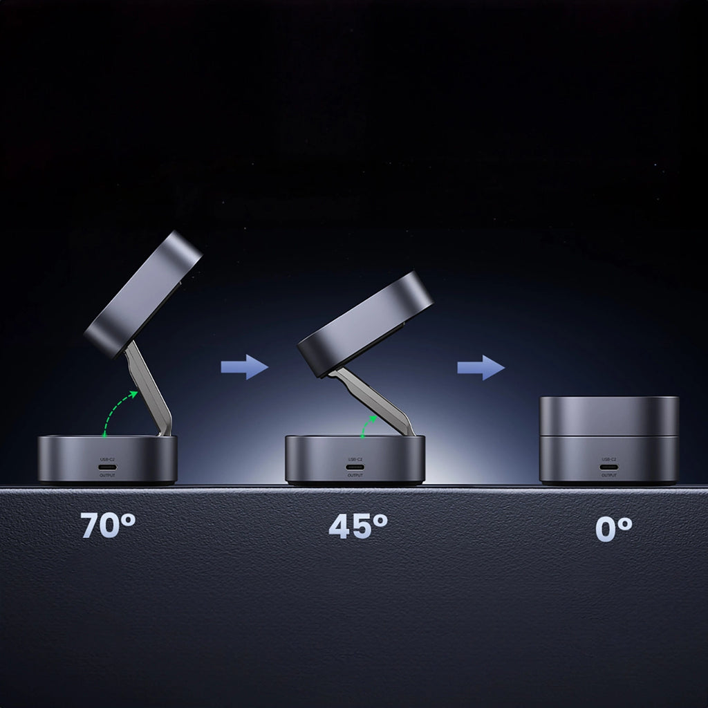 Ugreen W526 induktives 3in1 MagSafe/Qi-Ladegerät für Telefon/Kopfhörer mit USB-C-Anschluss – Schwarz