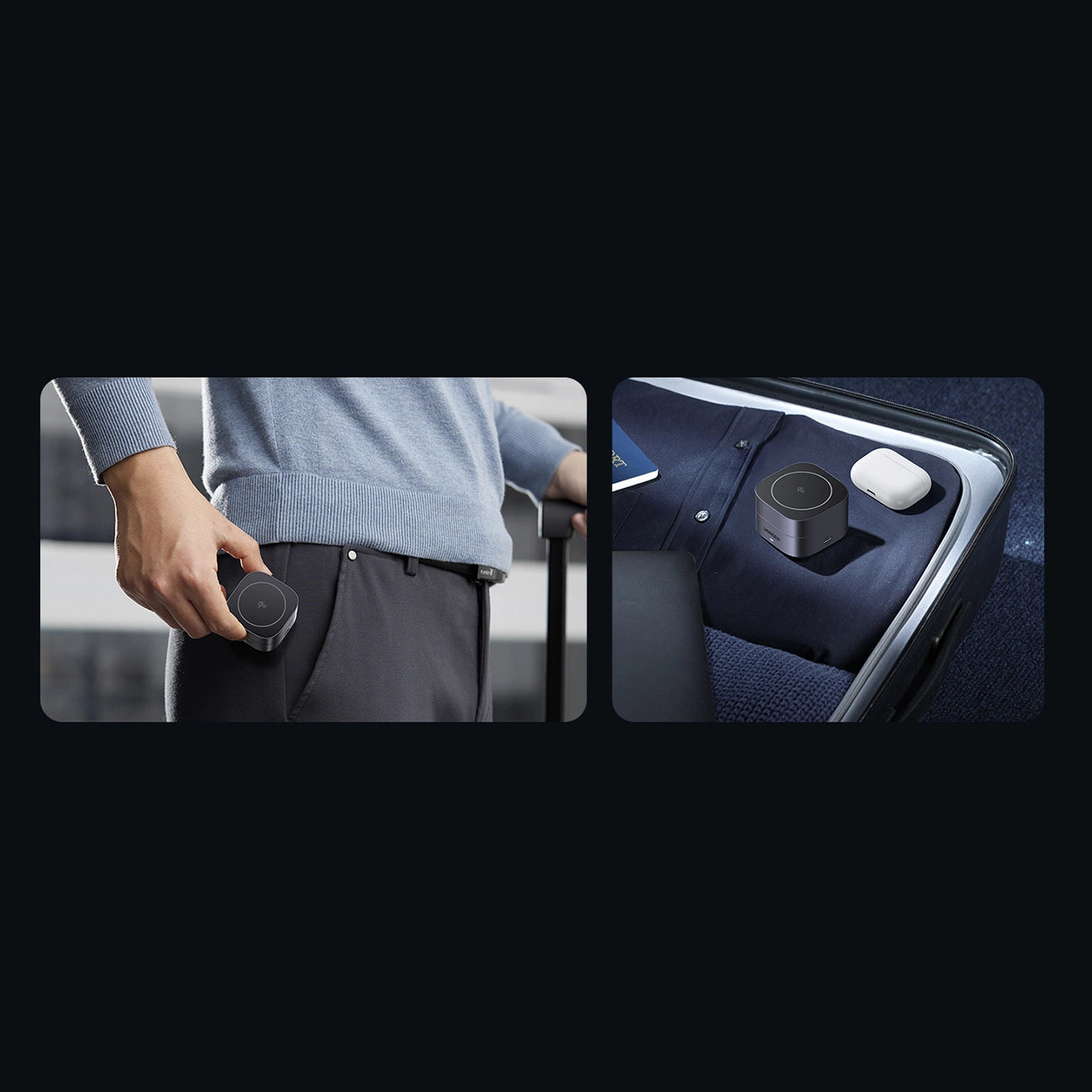 Ugreen W702 3in1 induktives Ladegerät mit MagSafe/Qi2 und USB-C-Anschluss für Telefon/Kopfhörer – Schwarz