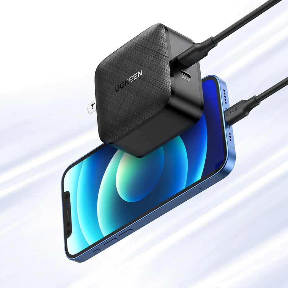 Ugreen Wandladegerät 2x USB Typ C 66W Power Delivery 3.0 Quick Charge 4.0+ schwarz (CD216)