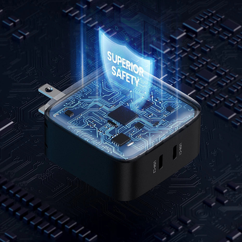 Ugreen Wandladegerät 2x USB Typ C 66W Power Delivery 3.0 Quick Charge 4.0+ schwarz (CD216)