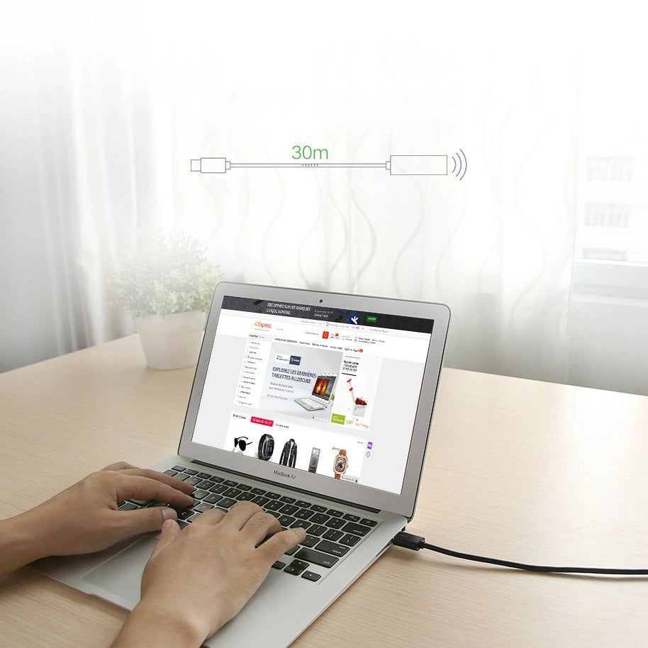 Ugreen active cable USB 2.0 Verlängerungskabel 480 Mbps 5 m schwarz (US121 10319)