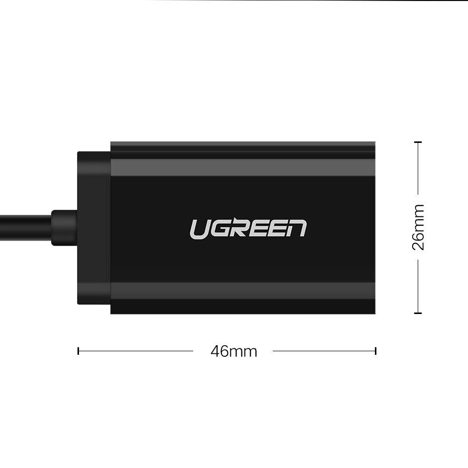 Ugreen externe Soundkarte Musikadapter USB - 3,5 mm Miniklinke 15cm schwarz (30724)