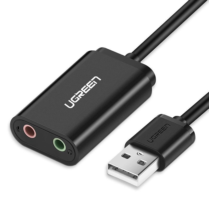 Ugreen externe Soundkarte Musikadapter USB - 3,5 mm Miniklinke 15cm schwarz (30724)