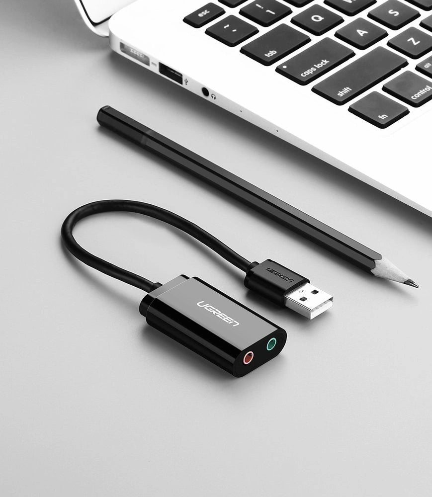 Ugreen externe Soundkarte Musikadapter USB - 3,5 mm Miniklinke 15cm schwarz (30724)