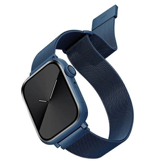 Uniq Dante Edelstahlarmband für Apple Watch 1/2/3/4/5/6/7/8/SE/SE2 42/44/45 mm – Blau