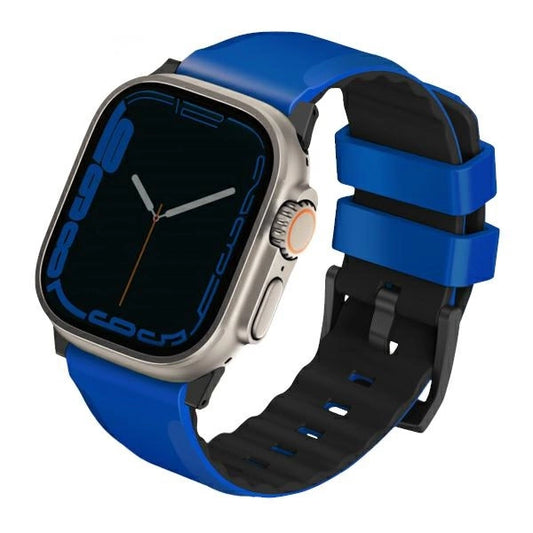 Uniq Linus Airosoft Silikonarmband für Apple Watch 1/2/3/4/5/6/7/8/SE/SE2/Ultra 42/44/45/49 mm – Blau