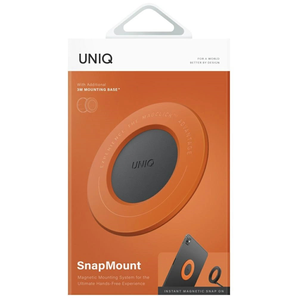 Uniq SnapMount Selbstklebende Magnethalterung - Orange und Schwarz