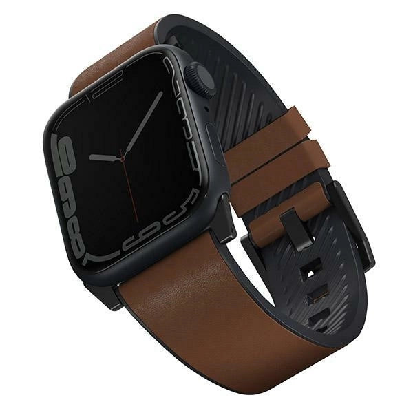 Uniq Straden Leder-Hybridarmband für Apple Watch 1/2/3/4/5/6/7/8/SE/SE2/Ultra 42/44/45/49 mm – Braun