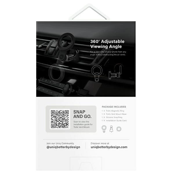Uniq Trelix Car magnetischer Autohalter für Lüftungsschlitze – schwarz