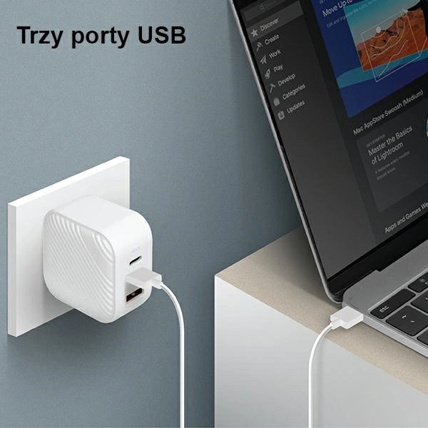 Uniq Verge Pro 66W GaN USB-C Wandladegerät – Weiß